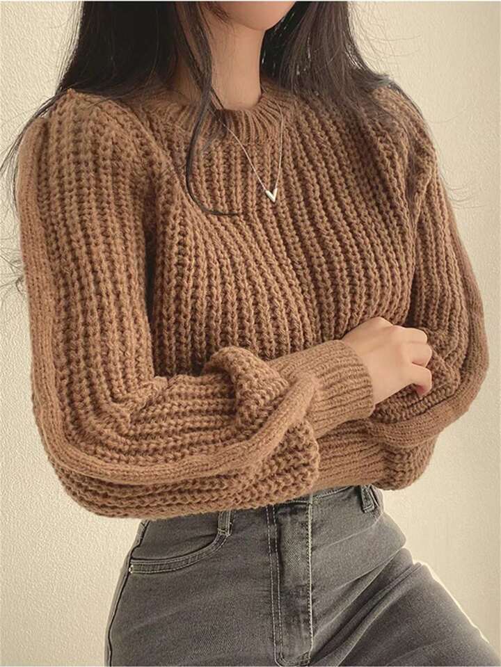 Cozy Caramel Knit Sweater