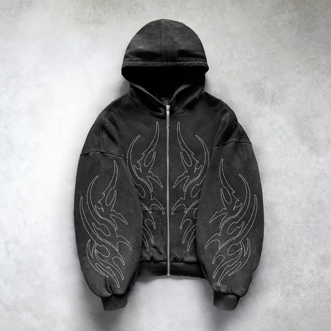 ⚫ Y2K Gothic Graphic Hoodie