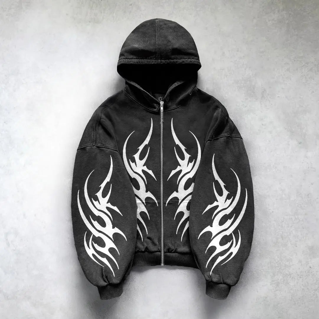 ⚫ Y2K Gothic Graphic Hoodie