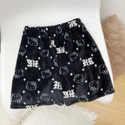 2024 Sanrio Anime Hello Kitty Pajamas Halloween Flannel Fashion Velvet Pants Girls Kawaii Cartoon Casual Fall Winter Home Pants