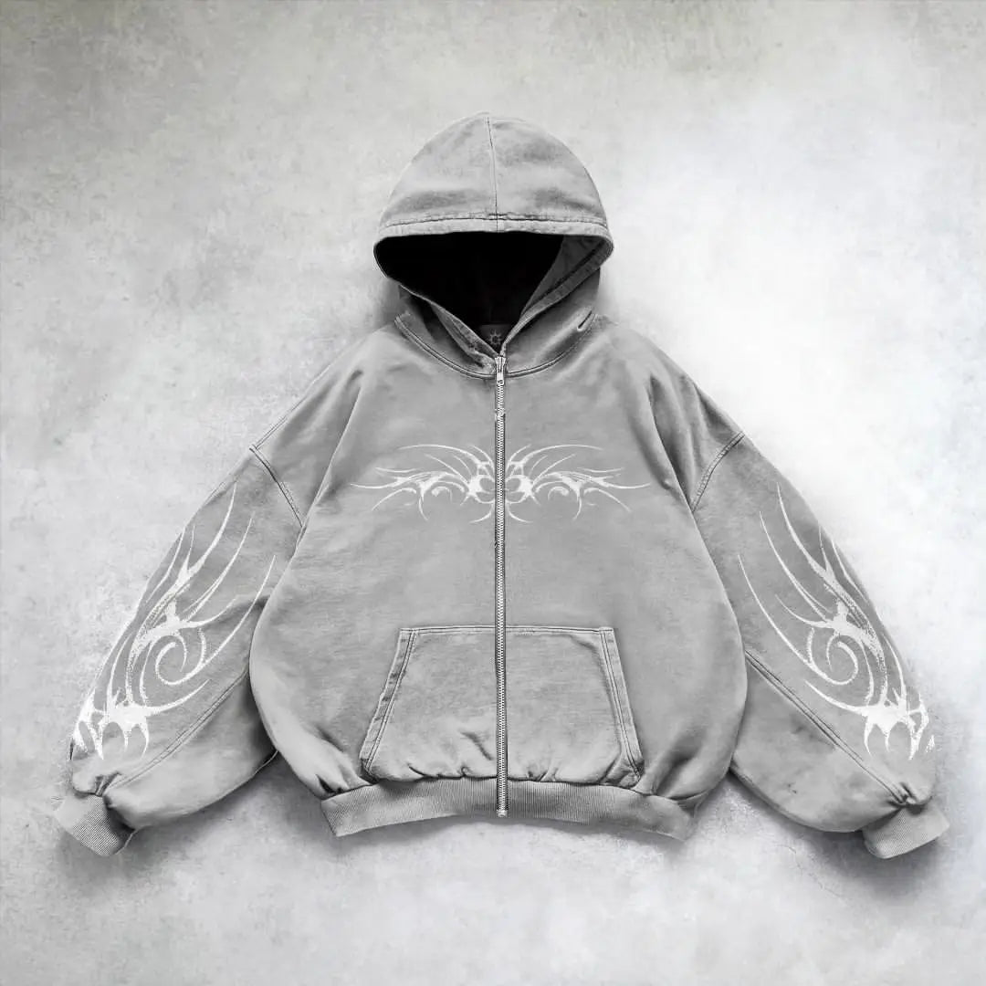 ⚫ Y2K Gothic Graphic Hoodie