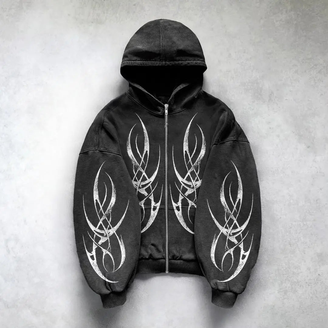 ⚫ Y2K Gothic Graphic Hoodie