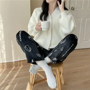 2024 Sanrio Anime Hello Kitty Pajamas Halloween Flannel Fashion Velvet Pants Girls Kawaii Cartoon Casual Fall Winter Home Pants
