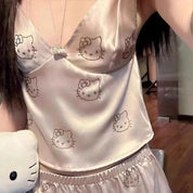 Sweet Hello Kitty Silk Pajama Set