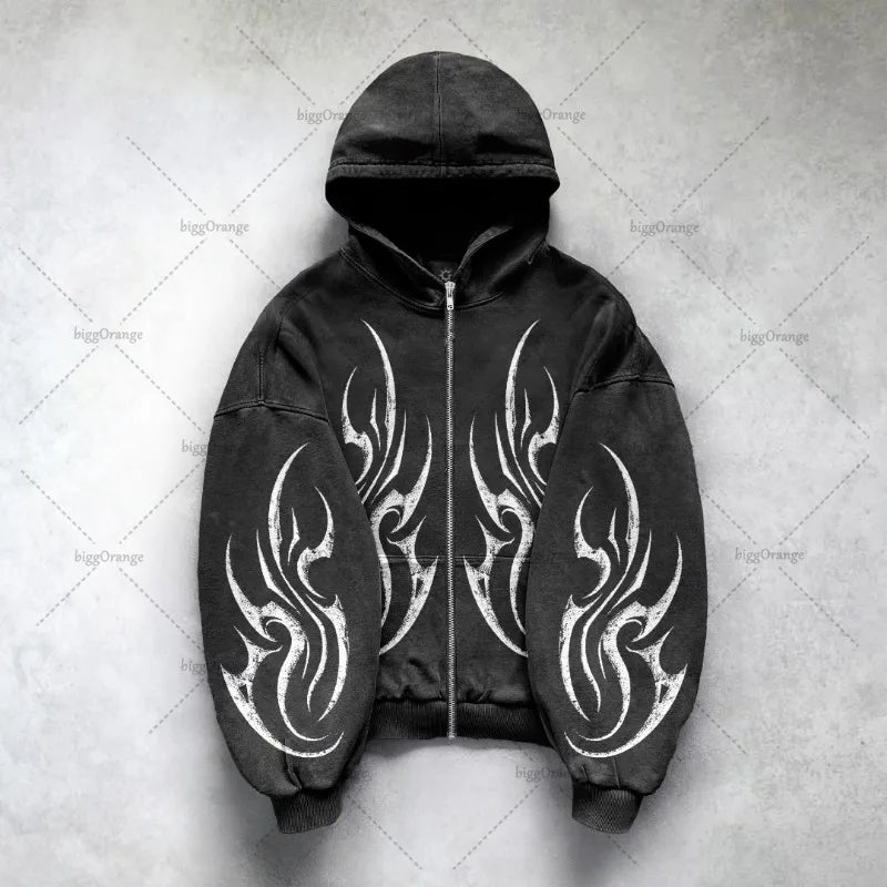 ⚫ Y2K Gothic Graphic Hoodie