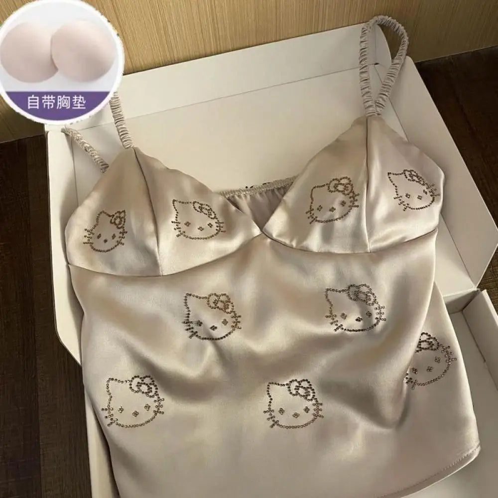 Sweet Hello Kitty Silk Pajama Set