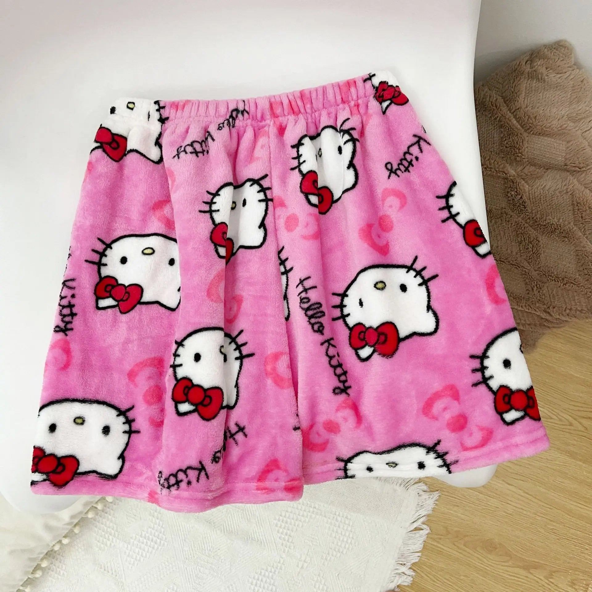 2024 Sanrio Anime Hello Kitty Pajamas Halloween Flannel Fashion Velvet Pants Girls Kawaii Cartoon Casual Fall Winter Home Pants